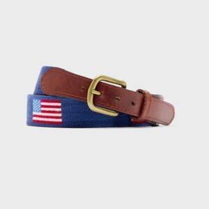 Smathers and Branson flag needlepoint belt